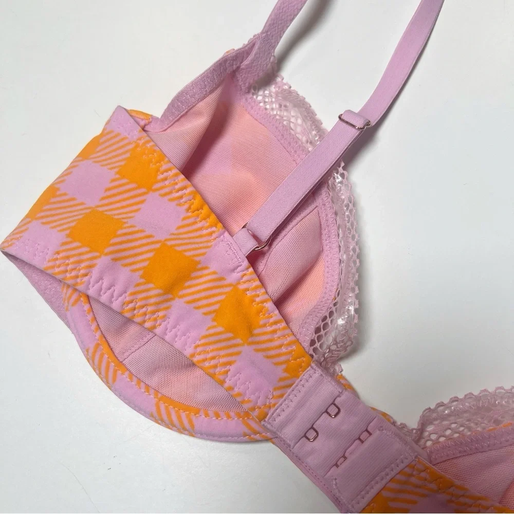 •SAVAGE X FENTY• Gingham Remix Unlined Plunge Bra Size‎ 32D
